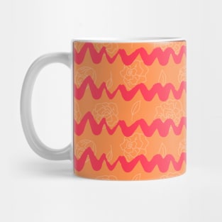 Red and Orange Chevron Pattern Mug